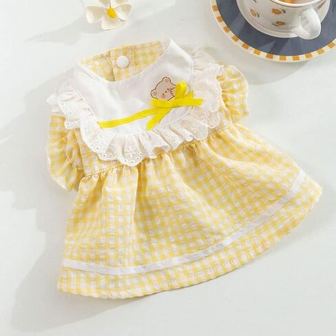 Fashion Pet Dog Clothes, Cute Dresses for Small Dogs Cats Summer Puppy Skirt Pup Yorkie Clothing Sundress Costume Cat Clothing Female Pet Skirt Outfit for Chihuahua Yorkies Pup Cat Outfit（Yellow, XXL） in Saudi Arabia