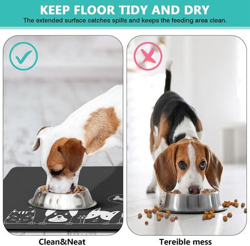 Pet Feeding Mat Dog Mat for Food and Water Dog Food Mat-Absorbent Quick Dry Dog Feeding Bowl Mat Pet Supplies (Dark Grey, 20"x12") in Saudi Arabia