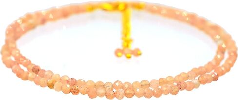 Natural Peach Moonstone Gemstone Handmade Beaded Necklace, Faceted Beads Energy Stones, June Birthstone, Healing Crystals Women Fashion Jewelry gift, Christmas Gifts in Saudi Arabia