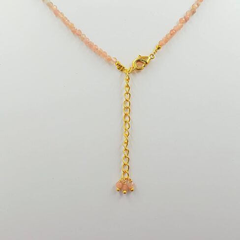 Natural Peach Moonstone Gemstone Handmade Beaded Necklace, Faceted Beads Energy Stones, June Birthstone, Healing Crystals Women Fashion Jewelry gift, Christmas Gifts in Saudi Arabia