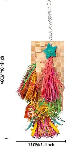 3 Pack Bird Colorful Chewing Toys Parrot Foraging Shredder Toys Shred Hanging Foraging Toys, Bird Toys for Parakeets Edible Palm Leaf Woven for Cockatiel Conure African Grey Parrot in Saudi Arabia