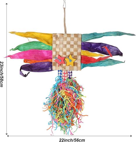3 Pack Bird Colorful Chewing Toys Parrot Foraging Shredder Toys Shred Hanging Foraging Toys, Bird Toys for Parakeets Edible Palm Leaf Woven for Cockatiel Conure African Grey Parrot in Saudi Arabia