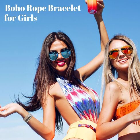 Handmade Bracelet for Men Women Friendship Bracelet Set Birthday Colorful Handmade Braided String Bracelets Adjustable Multicolor Wrist Cord Bohemian Jewelry Birthday Gifts in Saudi Arabia