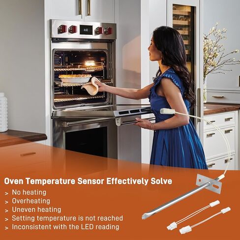 12001656 Oven Temperature Sensor Replacement Compatible with Whirl-pool Ken-more Ovens Replaces AP4009009 74004943 PS1570174 12001554 12001656VP 7430P003-60（1 Pack） in Saudi Arabia