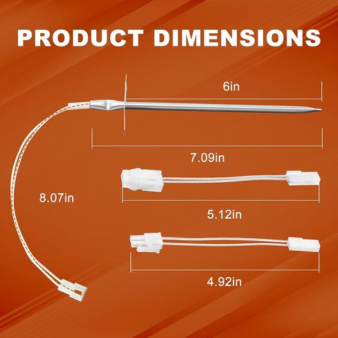 12001656 Oven Temperature Sensor Replacement Compatible with Whirl-pool Ken-more Ovens Replaces AP4009009 74004943 PS1570174 12001554 12001656VP 7430P003-60（1 Pack） in Saudi Arabia