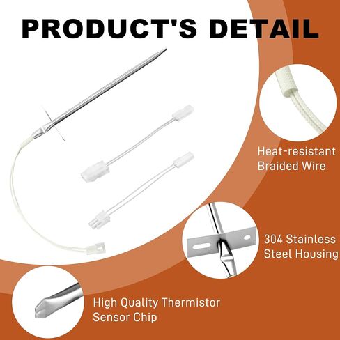 12001656 Oven Temperature Sensor Replacement Compatible with Whirl-pool Ken-more Ovens Replaces AP4009009 74004943 PS1570174 12001554 12001656VP 7430P003-60（1 Pack） in Saudi Arabia