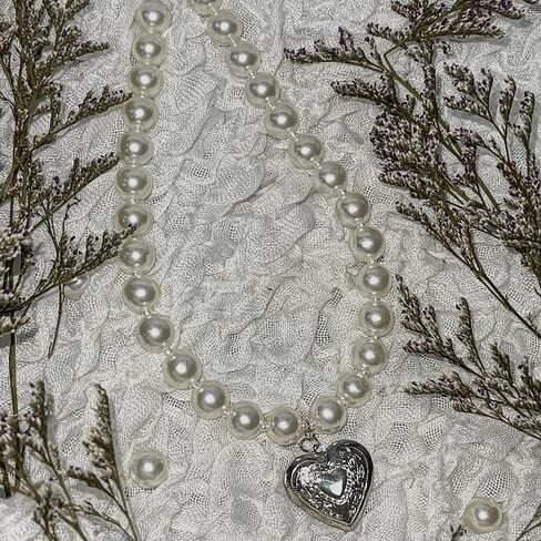 Unisex HANDMADE MGK Inspired, Punk Faux Pearl Necklace, Steel Horseshoe Clasp Pearl Necklace, Emo, Y2K, Trendy in Saudi Arabia