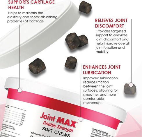 Double Strength Soft Chews for Dogs - Vitamins, Minerals, Antioxidants - Glucosamine, Chondroitin - Beef Flavor - Maximum Joint Health Supplement - 120 Chews in Kuwait