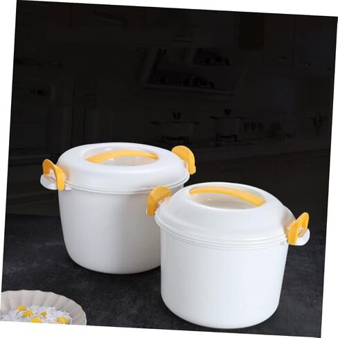 Rice Cooker Microwave Pasta Pot Office Lunch Container Bento Rice Microwave Egg Cooker Micro Pasta Cooker Microwave Rice Pot Rice Oatmeal Cooker Travel Noodle Cooker Plastic Simple in Kuwait