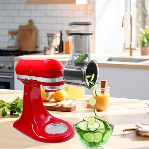 Slicer Shredder Attachments for Kitchen Aid Stand Mixer,Food Slicers Cheese Grater Attachment for Kitchen aid Accessories, Salad Maker Accessory Vegetable Chopper Slicer Accessories with 5 Blades in Kuwait