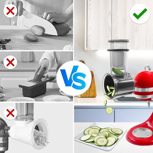 Slicer Shredder Attachments for Kitchen Aid Stand Mixer,Food Slicers Cheese Grater Attachment for Kitchen aid Accessories, Salad Maker Accessory Vegetable Chopper Slicer Accessories with 5 Blades in Kuwait