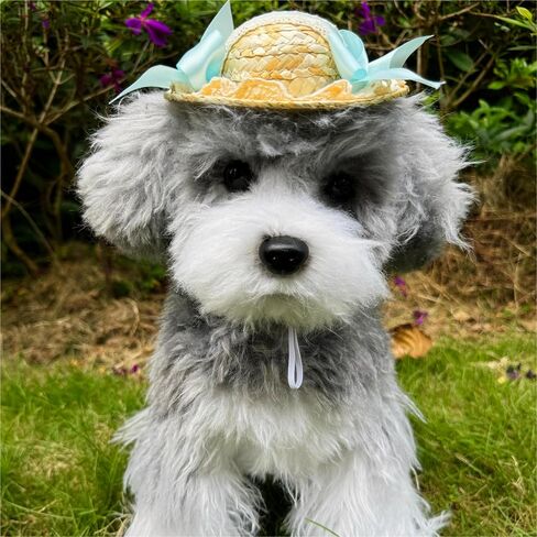 Handmade Pet Straw Hat,Fairy Bow Dog Hat,Funny Sombrero Cap for Party Decorations,Cute Cat Outfit for Cats and Small Dogs,Cat Birthday Gifts for Party,Photo Prop in Kuwait