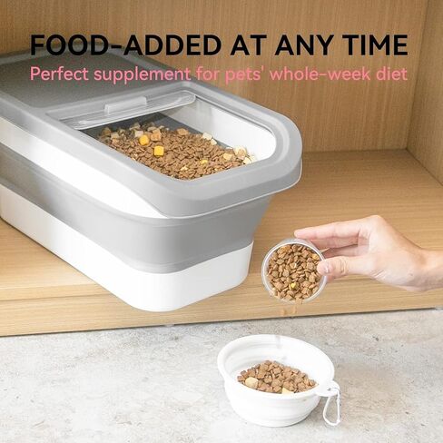 Ino 10-13 lbs Dod Food Container Set- Airtight Lid, Scoop, Measuring Cup and Silicone Bowl-Convenient Pet Food Storage Solution for Dogs, Cats with Airtight Seal, Leakproof, and Portable Design. in Saudi Arabia