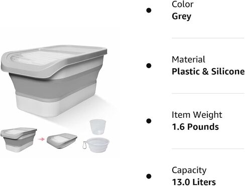 Ino 10-13 lbs Dod Food Container Set- Airtight Lid, Scoop, Measuring Cup and Silicone Bowl-Convenient Pet Food Storage Solution for Dogs, Cats with Airtight Seal, Leakproof, and Portable Design. in Saudi Arabia