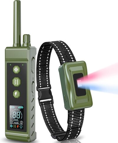 Dog Shock Collar 3200-4265Ft Dog Training Collar with Remote for Large Medium Small Dogs, IPX7 Waterproof with 4 Safe Training Modes, Security Lock, Dog Bark E-Collar for All Breeds(Green) in Saudi Arabia