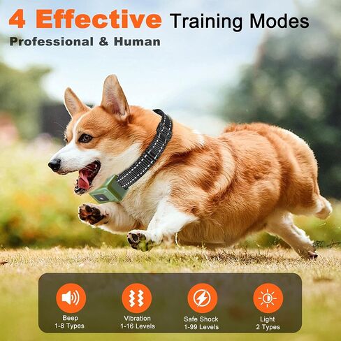 Dog Shock Collar 3200-4265Ft Dog Training Collar with Remote for Large Medium Small Dogs, IPX7 Waterproof with 4 Safe Training Modes, Security Lock, Dog Bark E-Collar for All Breeds(Green) in Saudi Arabia