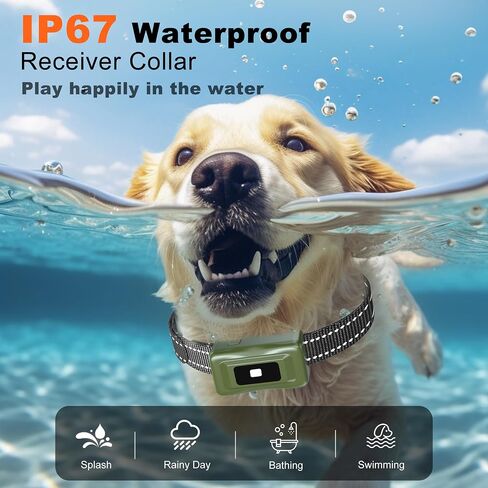Dog Shock Collar 3200-4265Ft Dog Training Collar with Remote for Large Medium Small Dogs, IPX7 Waterproof with 4 Safe Training Modes, Security Lock, Dog Bark E-Collar for All Breeds(Green) in Saudi Arabia