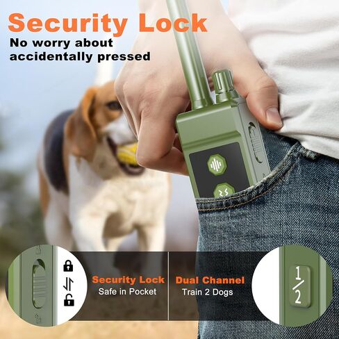 Dog Shock Collar 3200-4265Ft Dog Training Collar with Remote for Large Medium Small Dogs, IPX7 Waterproof with 4 Safe Training Modes, Security Lock, Dog Bark E-Collar for All Breeds(Green) in Saudi Arabia