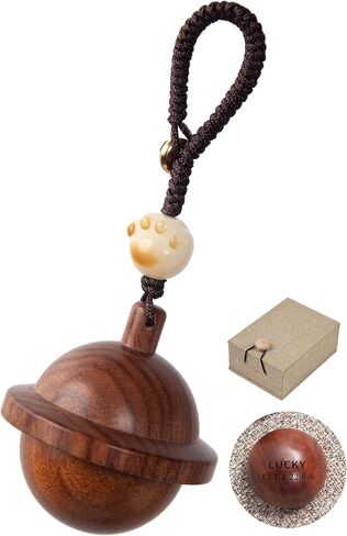 Personalized Customized Pet Hair Keepsake, Wooden Storage Box Pet Fur Memorial Keychain with Pet Paw,Dog Cat Ashes Container Pendant Loss of Dog Sympathy Memorial Gifts （Planet shape,Brown） in Saudi Arabia
