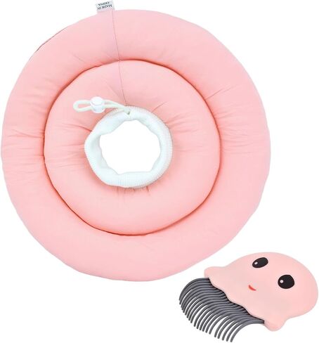Dog Cone, Pet Collar Set, Adjustable Dog Pillow Cone with Leash, Waterproof Post-Operative Recovery Collar, Lick Resistant, for Small Dogs, Medium Dogs(Size:L) in Saudi Arabia