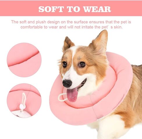 Dog Cone, Pet Collar Set, Adjustable Dog Pillow Cone with Leash, Waterproof Post-Operative Recovery Collar, Lick Resistant, for Small Dogs, Medium Dogs(Size:L) in Saudi Arabia