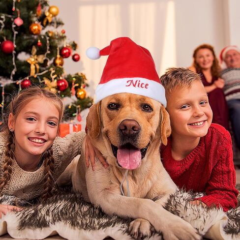 2 Pieces Dog Santa Hat Cute Cat Christmas Hats Adjustable Pet Costumes for Christmas Cats Dogs Pets Outfit Supplies (7.87'' x 7.87'') in Saudi Arabia