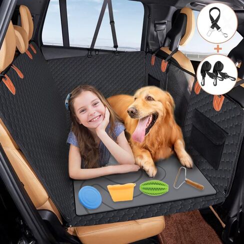 Back Seat Extender,Multifunctional Dog Car Seat Cover,Widening Design with Hard Bottom，Car Bed Mattress for Car SUV Truck (Black),Add a Non-Slip Absorbent Diatom mud pet mat, PS-DZX01 in Saudi Arabia