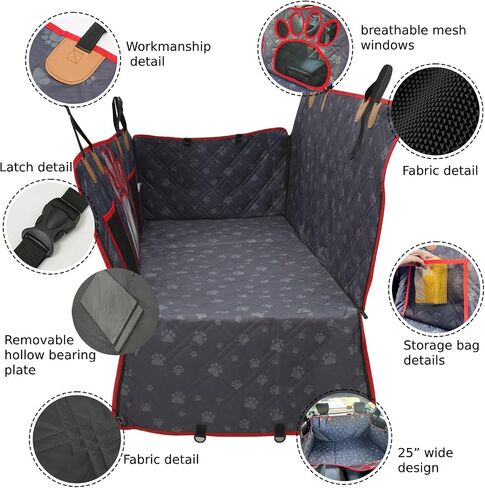 Back Seat Extender,Multifunctional Dog Car Seat Cover,Widening Design with Hard Bottom，Car Bed Mattress for Car SUV Truck (Black),Add a Non-Slip Absorbent Diatom mud pet mat, PS-DZX01 in Saudi Arabia