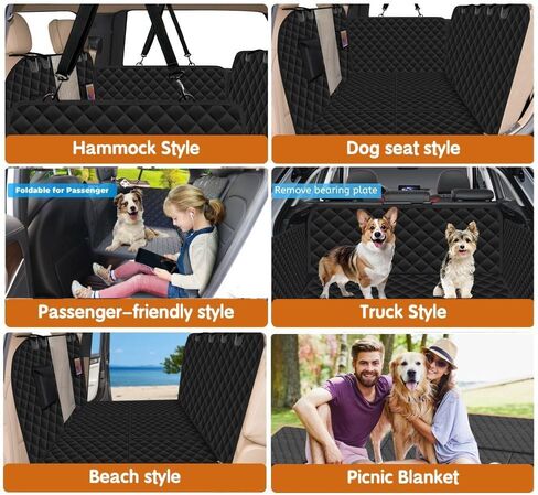 Back Seat Extender,Multifunctional Dog Car Seat Cover,Widening Design with Hard Bottom，Car Bed Mattress for Car SUV Truck (Black),Add a Non-Slip Absorbent Diatom mud pet mat, PS-DZX01 in Saudi Arabia