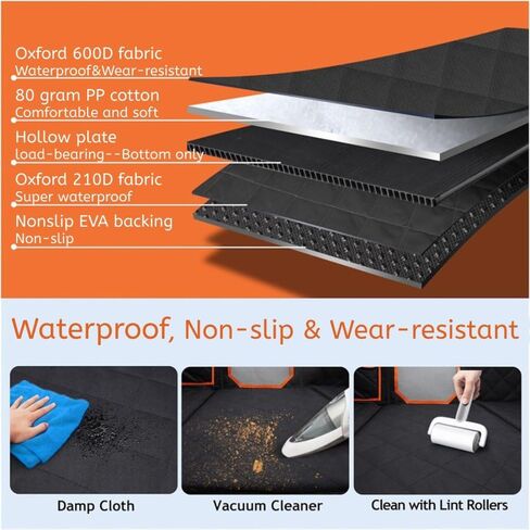 Back Seat Extender,Multifunctional Dog Car Seat Cover,Widening Design with Hard Bottom，Car Bed Mattress for Car SUV Truck (Black),Add a Non-Slip Absorbent Diatom mud pet mat, PS-DZX01 in Saudi Arabia