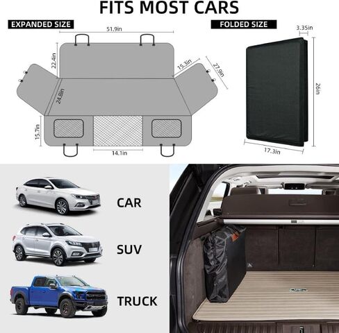 Back Seat Extender,Multifunctional Dog Car Seat Cover,Widening Design with Hard Bottom，Car Bed Mattress for Car SUV Truck (Black),Add a Non-Slip Absorbent Diatom mud pet mat, PS-DZX01 in Saudi Arabia