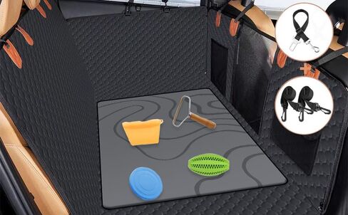 Back Seat Extender,Multifunctional Dog Car Seat Cover,Widening Design with Hard Bottom，Car Bed Mattress for Car SUV Truck (Black),Add a Non-Slip Absorbent Diatom mud pet mat, PS-DZX01 in Saudi Arabia