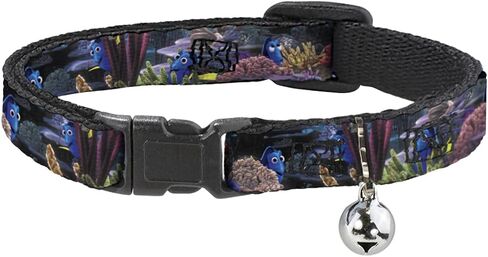 Buckle-Down Breakaway Cat Collar - Dory 4-Hiding Poses Under the Sea - 1/2" Wide - Fits 8-12" Neck - Medium in Saudi Arabia