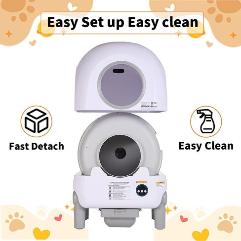 Self Cleaning Cat Litter Box, Large Automatic Cat Litter Box for Multiple Cats with APP Control 68L Large Event Space 4 Rolls Garbage Bags 1 Scent Box (Automatic Litter Box) in Saudi Arabia