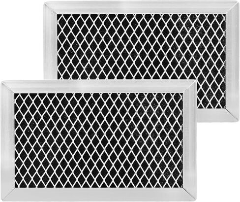 JX81J، WB02X11124 فلتر الفحم المعاد تدويره بالميكروويف - فلتر الكربون المنشط الحقيقي - إطار من الألومنيوم السميك متوافق مع فلتر فحم الميكروويف GE WB06X10823 2 Pack in Kuwait