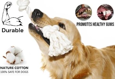 100% Natural Cotton Rope Dog Toy, 14-Inch x 3/8-Inch, Natural White in Saudi Arabia