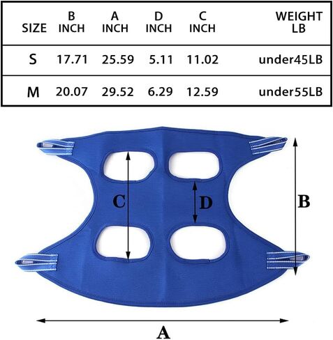 حزام أرجوحة للعناية بالكلاب الأليفة مزود بمشبكين شديد التحمل من الفولاذ المقاوم للصدأ، مقص أظافر، مقلم أظافر، مقص مع حزام حلاقة لقص الأظافر (متوسط/أقل من 55 رطل، أزرق) in Kuwait