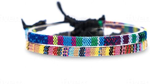 قطعتان من سوار بوهو سيرفر للنساء والفتيات - مجموعة مجوهرات المهرجانات المصنوعة يدويًا مكونة من قطعتين - إكسسوارات الشاطئ المقاومة للماء - مجموعة أساور هدية عيد ميلاد (أبيض ووردي) in Kuwait