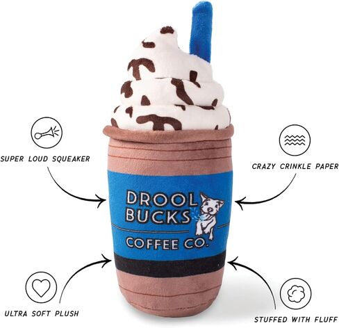 Fringe Studio Plush Dog Toy, BARKIN Donuts ICED Coffee, Wagsdale Dog Toy Collection (289736) in Saudi Arabia