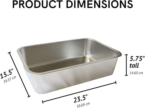 Midlee Stainless Steel Cat Litter Box- XL Size- 23.5" x 15.5" x 5.75" in Saudi Arabia