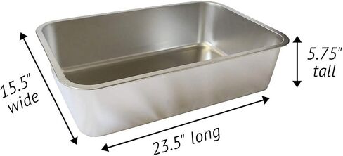 Midlee Stainless Steel Cat Litter Box- XL Size- 23.5" x 15.5" x 5.75" in Saudi Arabia
