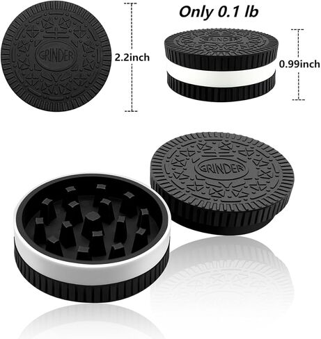 Grinder,2.2 Inch, Biscuit Shape Design Grinder(2 Pack, Black) in Kuwait