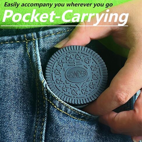 Grinder,2.2 Inch, Biscuit Shape Design Grinder(2 Pack, Black) in Kuwait