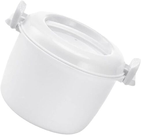 صندوق غداء مستدير معزول لطهي الأرز في الميكروويف من Luxshiny، وعاء غداء في الميكروويف سهل وسريع، حاوية غداء في الميكروويف، لوازم المطبخ (حجم كبير) in Kuwait