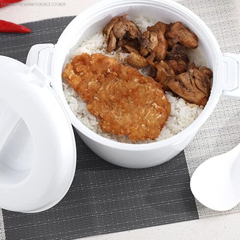 صندوق غداء مستدير معزول لطهي الأرز في الميكروويف من Luxshiny، وعاء غداء في الميكروويف سهل وسريع، حاوية غداء في الميكروويف، لوازم المطبخ (حجم كبير) in Kuwait