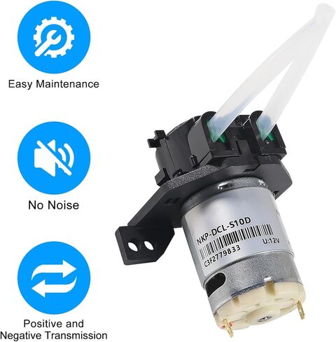 2PCS DC 12V Dosing Pump Lab Peristaltic Pumps with Connector for Aquarium Analytical Home Bonsai Irrigation Watering DIY - L Bracket in Saudi Arabia
