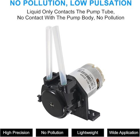 2PCS DC 12V Dosing Pump Lab Peristaltic Pumps with Connector for Aquarium Analytical Home Bonsai Irrigation Watering DIY - L Bracket in Saudi Arabia