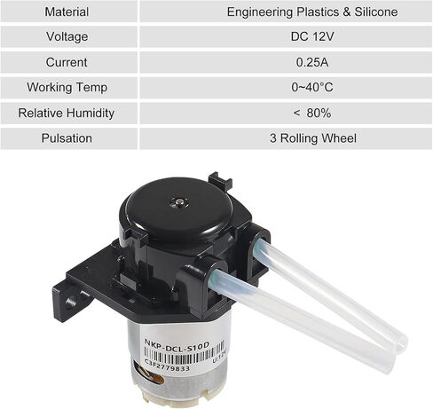 2PCS DC 12V Dosing Pump Lab Peristaltic Pumps with Connector for Aquarium Analytical Home Bonsai Irrigation Watering DIY - L Bracket in Saudi Arabia