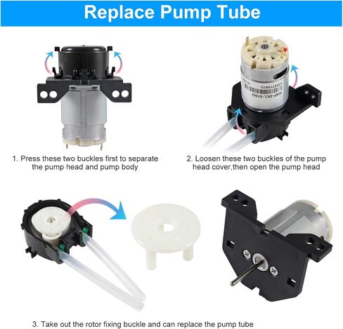 2PCS DC 12V Dosing Pump Lab Peristaltic Pumps with Connector for Aquarium Analytical Home Bonsai Irrigation Watering DIY - L Bracket in Saudi Arabia