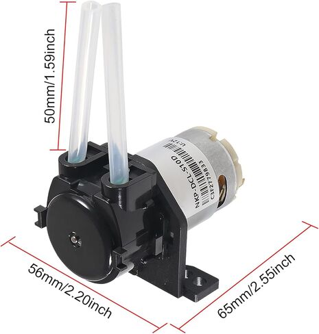 2PCS DC 12V Dosing Pump Lab Peristaltic Pumps with Connector for Aquarium Analytical Home Bonsai Irrigation Watering DIY - L Bracket in Saudi Arabia